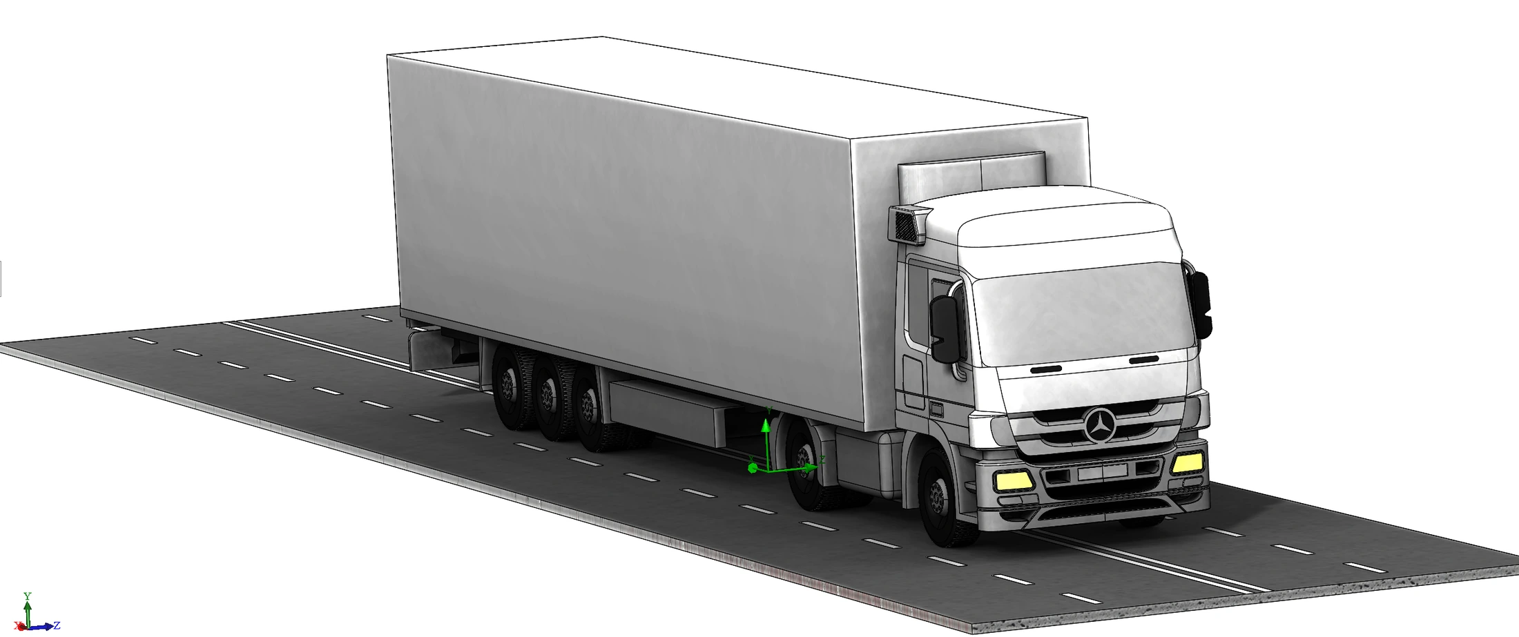 Геометрическая модель тягача Mercedes-Benz Actros 1841.