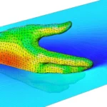 Результат CFD-анализа при ветре с тыльной стороны ладони.