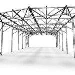 Визуализация металлического каркаса ангара 24 × 14 × 8 м.