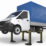 Визуализация подъёмника с грузовым автомобилем.