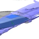 Картина распределения изменения скорости в формате изоповерхности.