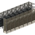 3D-модель каркаса с обшивкой и установками.